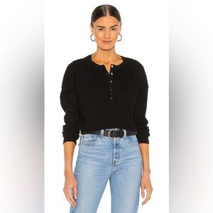 Lovers + Friends Revolve Cropped Waffle Henley